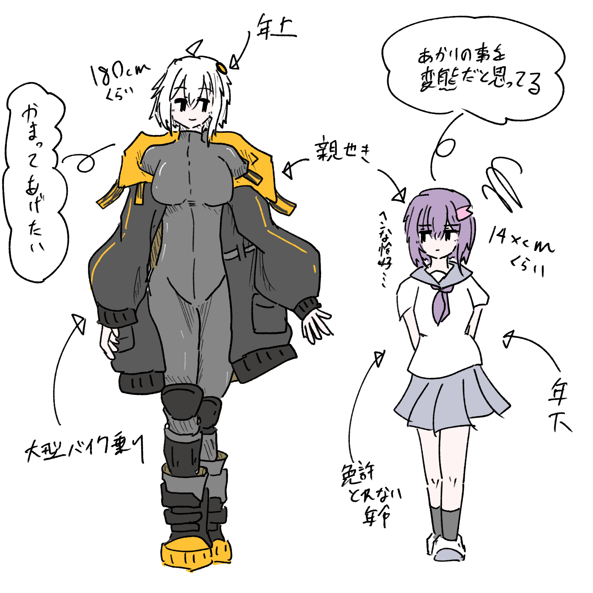 ライダースーツ&でかジャケットあかり